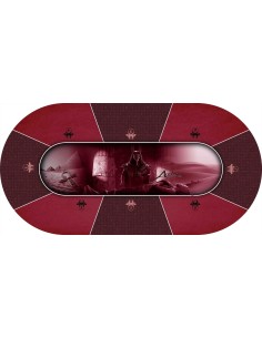 Tapis de Poker - Ovale - "Anubis  Prestige Rouge"