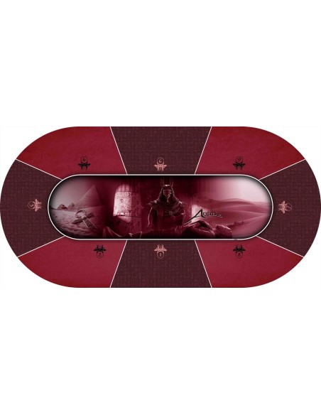 Tapis de Poker - Ovale - "Anubis  Prestige Rouge"