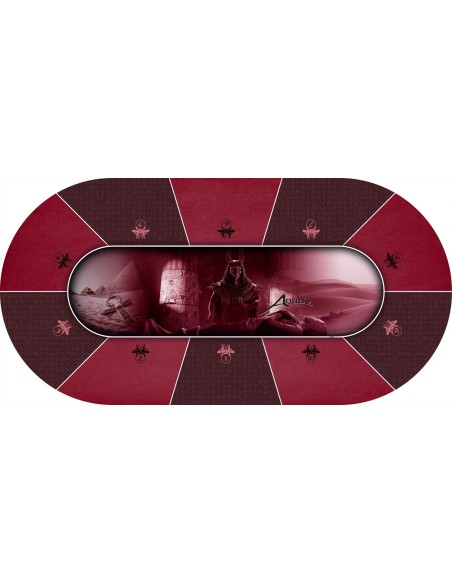 Tapis de Poker - Ovale - "Anubis  Prestige Rouge"