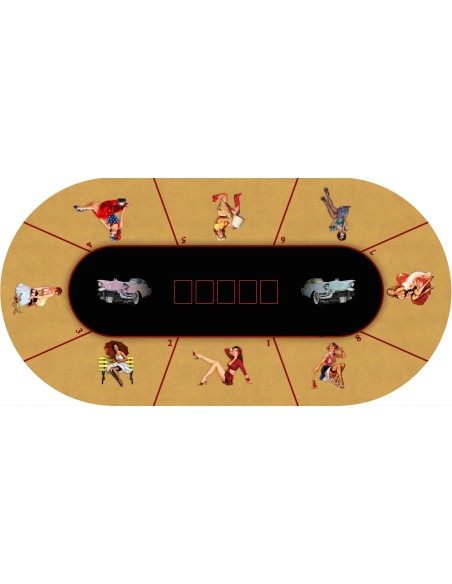 Tapis de Poker - Ovale - Pin Up Tapis de Poker - Ovale - Pin Up