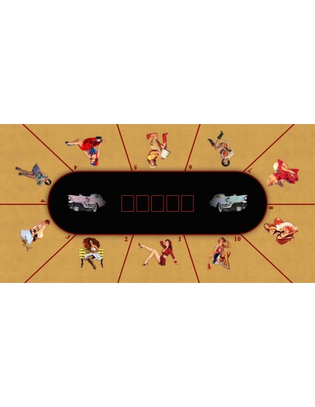 Tapis de Poker - Rectangulaire - Pin Up
