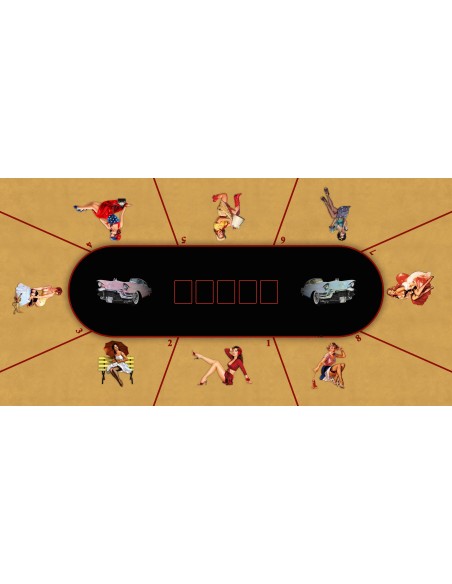 Tapis de Poker - Rectangulaire - Pin Up