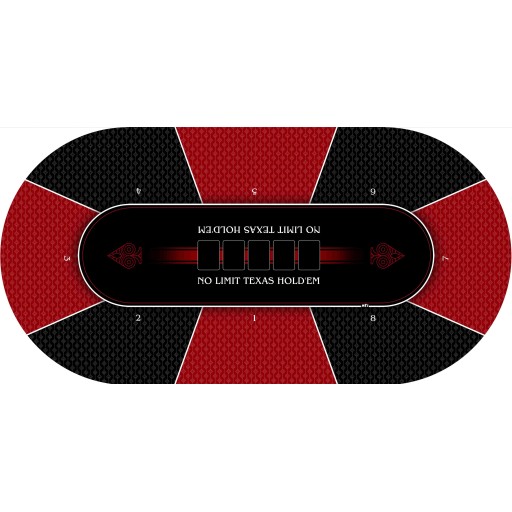 Tapis de Poker - Ovale - Texas Holdem Rouge