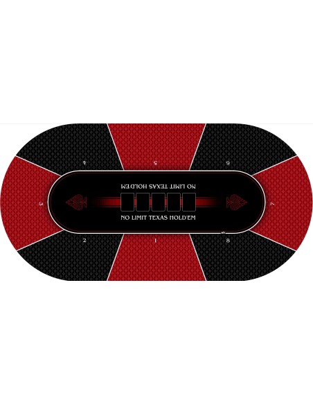 Tapis de Poker - Ovale - Texas Holdem Rouge