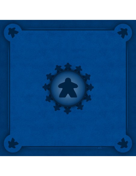Tapis Multijeux carré meeple card bleu Tapis Multijeux carré meeple card bleu