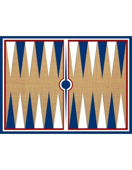 Tapis de jeux, plateaux de jeux Backgammon bleu, blanc et rouge Tapis de jeux, plateaux de jeux Backgammon bleu, blanc et rouge