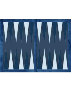 Tapis de jeux, plateaux de jeux Backgammon cuir bleu