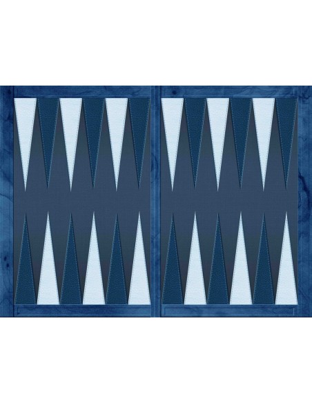 Tapis de jeux, plateaux de jeux Backgammon cuir bleu