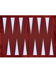 Tapis de jeux, plateaux de jeux Backgammon cuir rouge