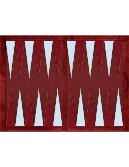 Tapis de jeux, plateaux de jeux Backgammon cuir rouge