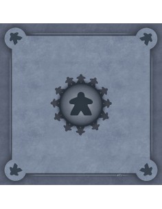 Tapis Multijeux carré meeple card gris