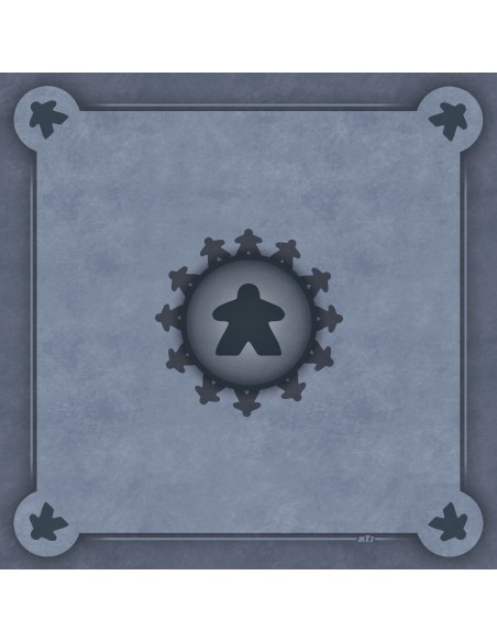 Tapis Multijeux carré meeple card gris