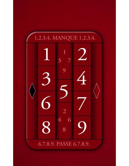Tapis de jeu de casino, jeu de la boule coloris rouge