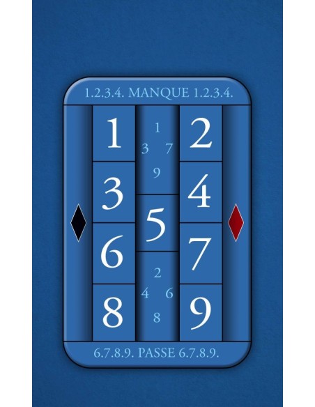 Tapis de jeu de casino, jeu de la boule coloris bleu