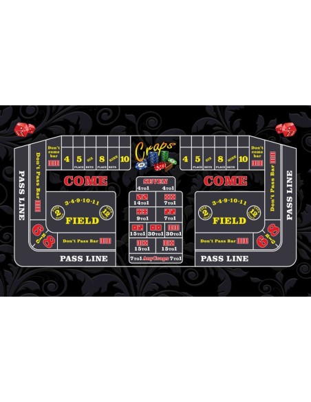 Tapis de casino craps coloris noir