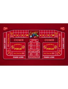 Tapis de casino craps coloris rouge