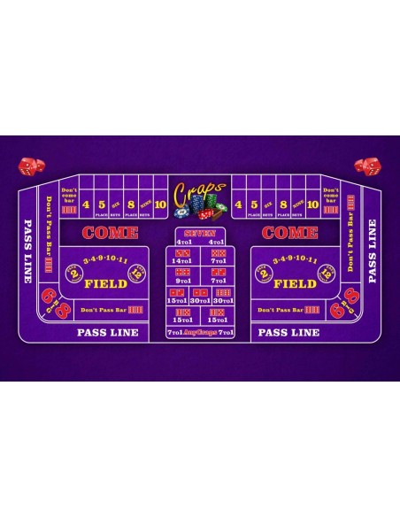Tapis de casino craps coloris violet