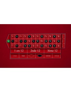 Tapis de casino, tapis de jeu roulette anglaise rouge