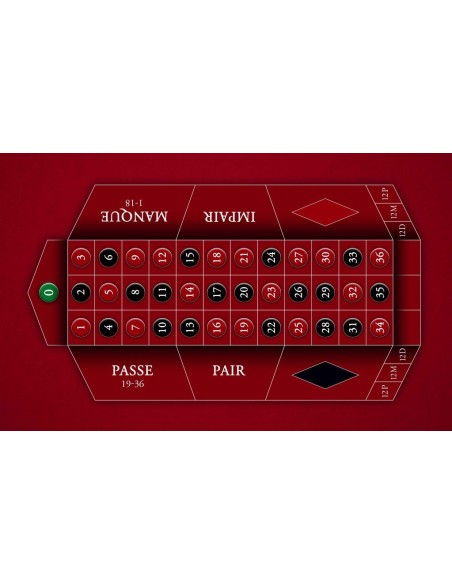 Tapis de casino, tapis de jeu roulette française rouge