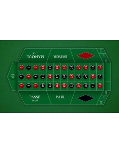 Tapis de casino, tapis de jeu roulette française vert