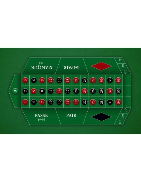 Tapis de casino, tapis de jeu roulette française vert