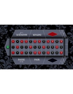 Tapis de casino, tapis de jeu roulette française noir