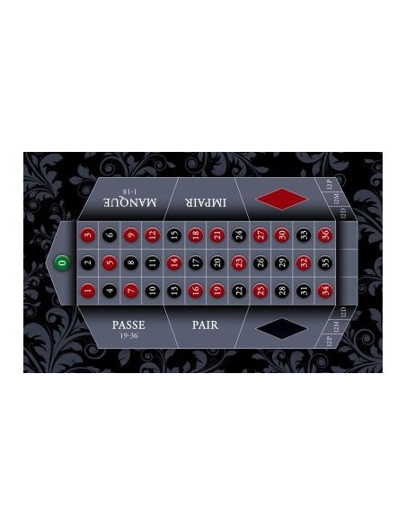 Tapis de casino, tapis de jeu roulette française noir