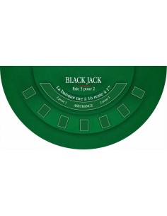 Tapis de casino black jack vert foncé