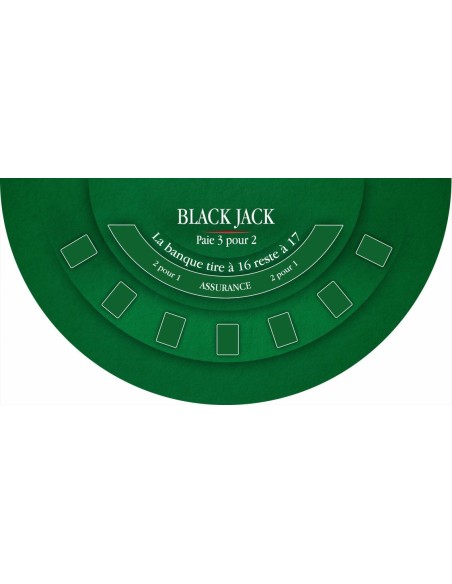 Tapis de casino black jack vert foncé