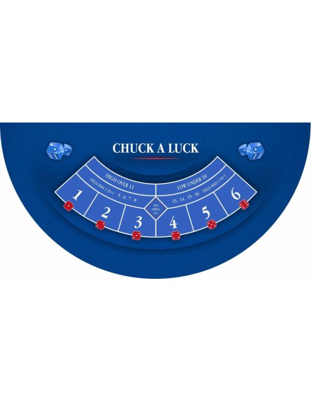 Tapis de casino chuck a luck bleu
