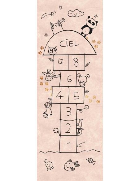 Tapis de jeux enfants marelle rose