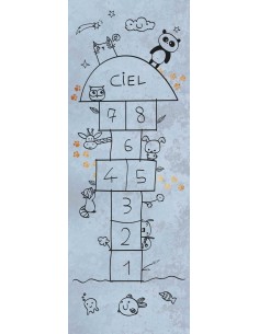 Tapis de jeux enfants marelle bleu