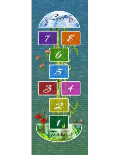Tapis de jeux enfants marelle rose 2
